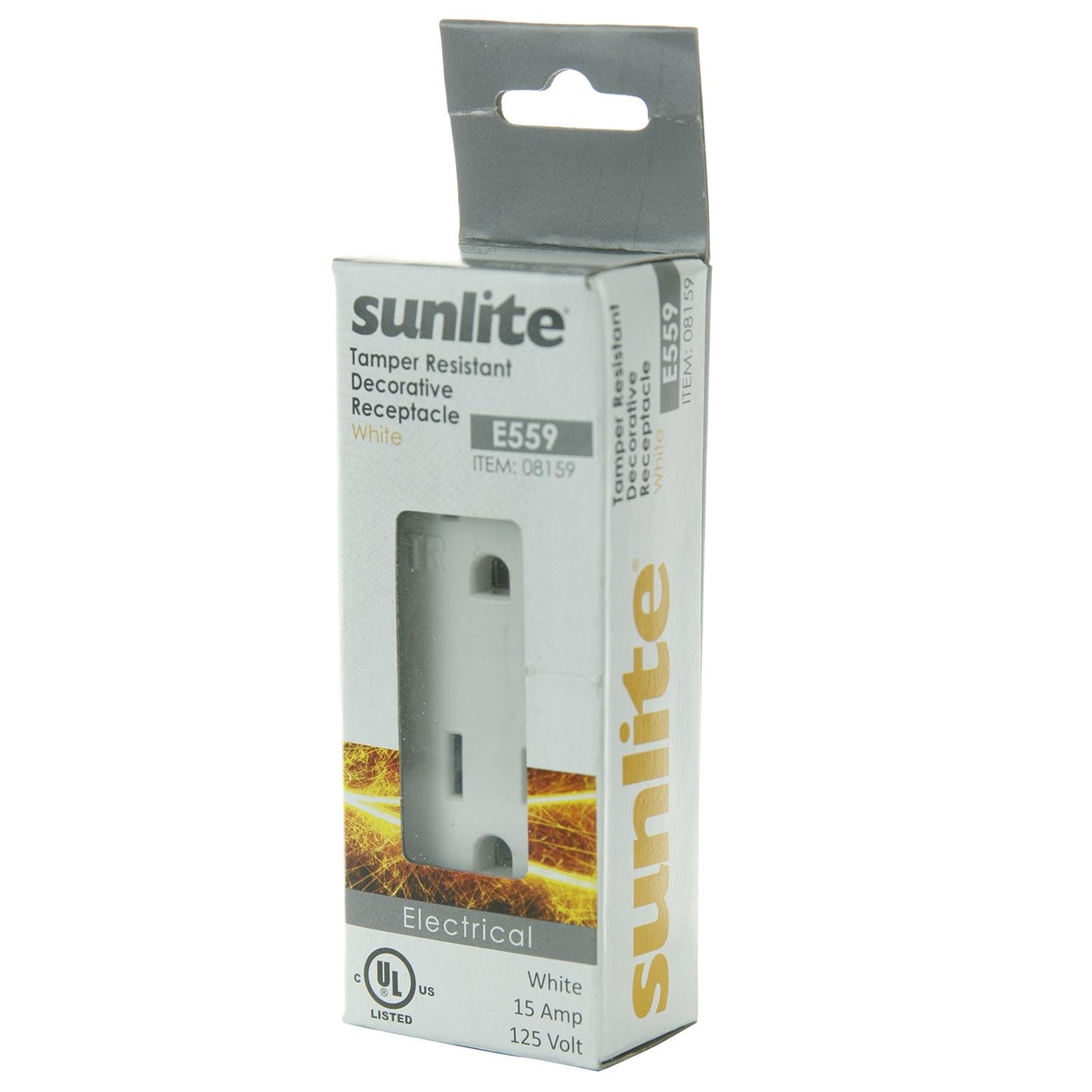 Sunlite E559/WH 15A Tamper Resistant Decorative Receptacle, White