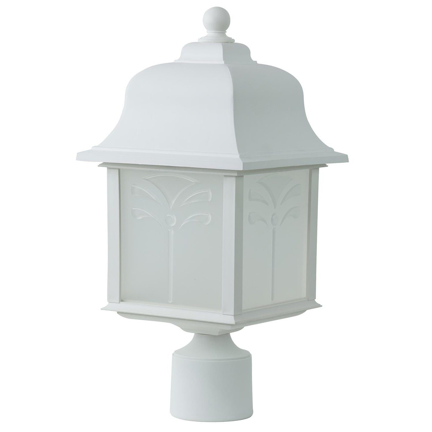 Sunlite 48222 Decorative Outdoor Energy Saving Orchid Post Fixture White Finish Frosted Lens
