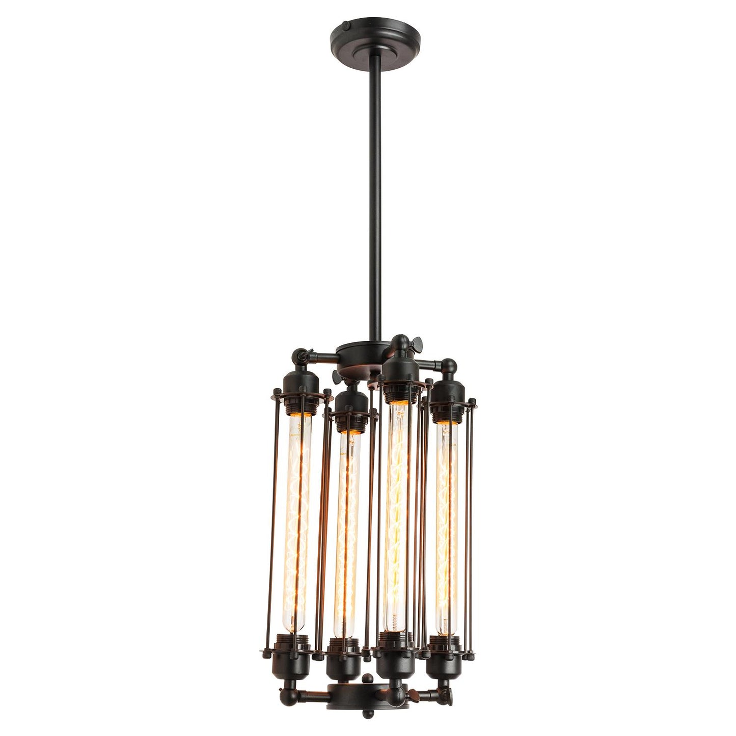 Sunlite 4 Tube Wall Sconce Vintage Antique Style Fixture, Matte Black Finish