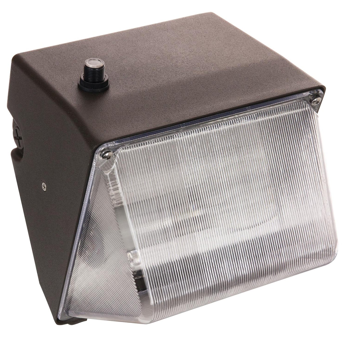 50 Watt High Pressure Sodium Wall Pack, Bronze Powder Finish, Clear High Impact Polycarbonate Lens, Photo Control