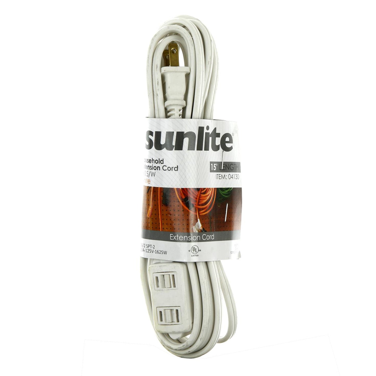 Sunlite 04130 EX15/WH Household 15-Feet Extension Cord White