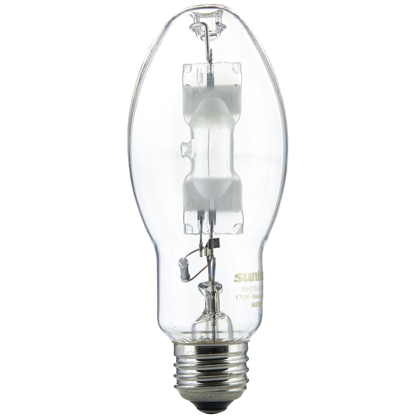 Sunlite 03655-SU MH175/U/MED M57 Metal Halide Lamp, 175 Watts, Probe Start, Medium Base (E26), ED17, 10,000 Hours Life, 14000 Lumen, Clear Finish, 4000K