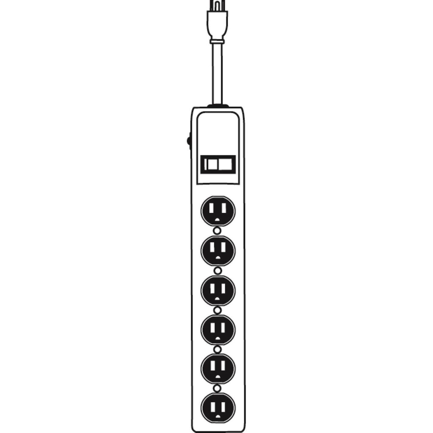 Sunlite ESP6/M 6 Outlet Metal Power Strip