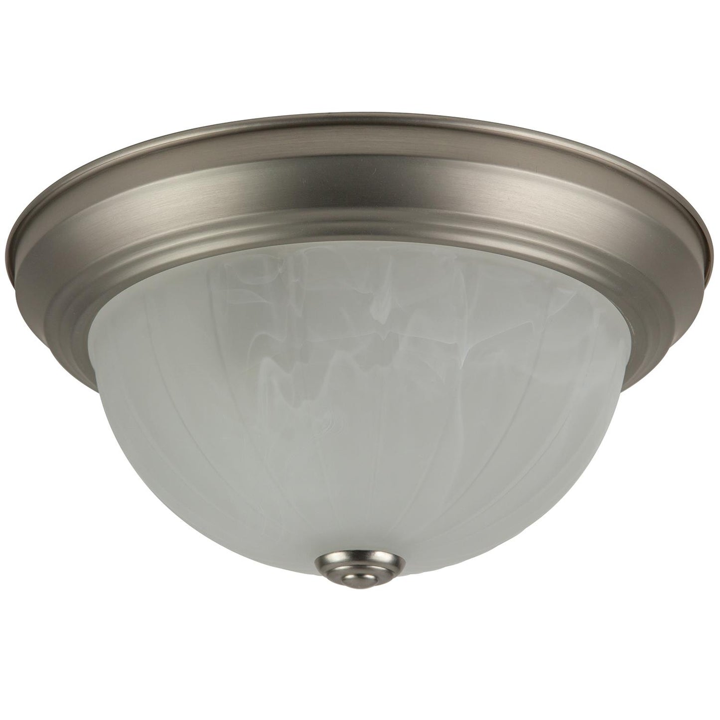 Sunlite 04587 11 Inch Decorative Dome Ceiling Fixture Brushed Nickel Finish Alabaster Glass
