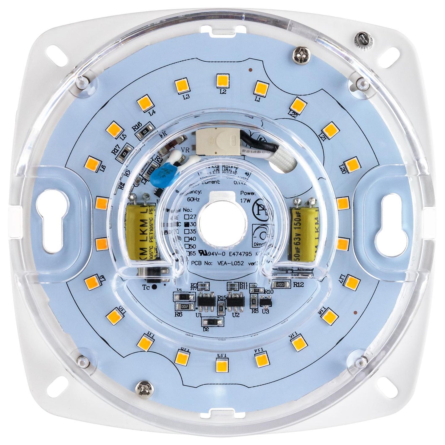 Sunlite LED Retrofit Light Engine, 4-Inch, 3000K Warm White, 17 Watt, Dimmable, Flush Ceiling Fixture LED Upgrade Panel, Energy Star Compliant, Commercial Grade, 90 CRI