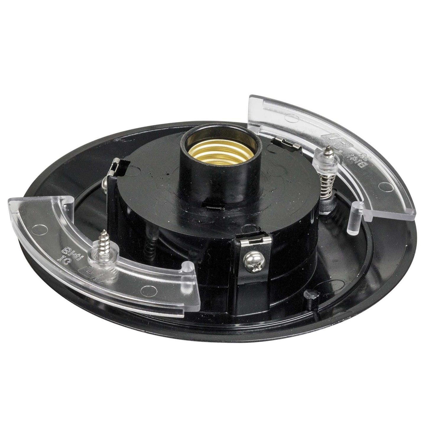 Sunlite 12" Decorative Outdoor Neckless Globe Polycarbonate Post Fixture, Black Finish, Clear Prismatic Lens, 3" Post Mount (not included)