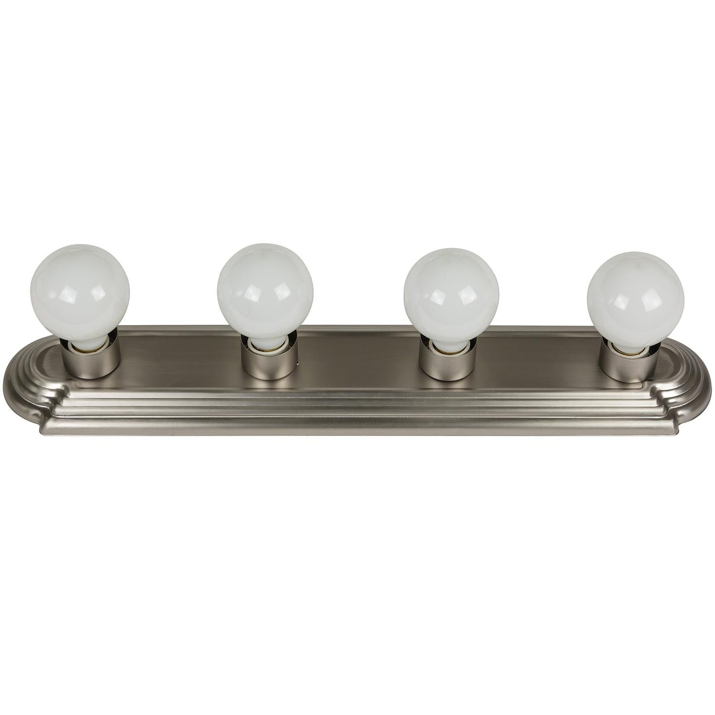Sunlite 4 Lamp Vanity Globe Style Fixture, Brushed Nickel Finish