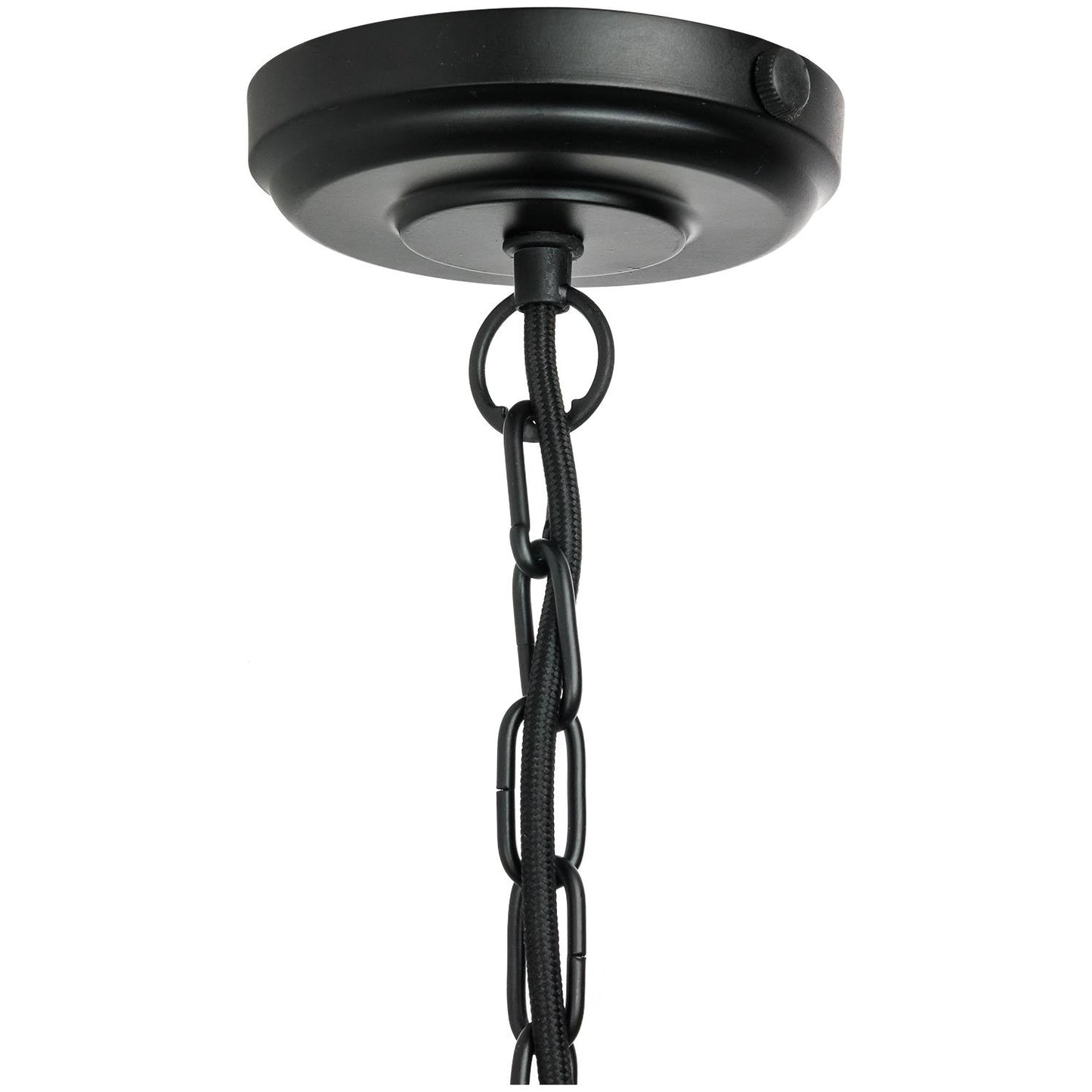 Sunlite Trapezoid Net Cage Pendant Vintage Antique Style Fixture, Matte Black Finish