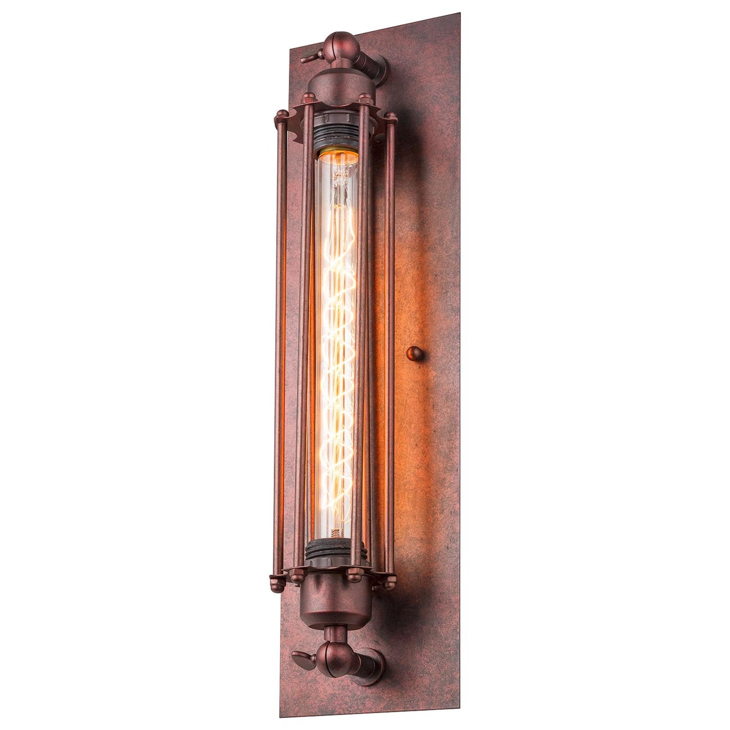 Sunlite 07038 Plate Wall Sconce Vintage Antique Style Fixture Iron Rust Finish