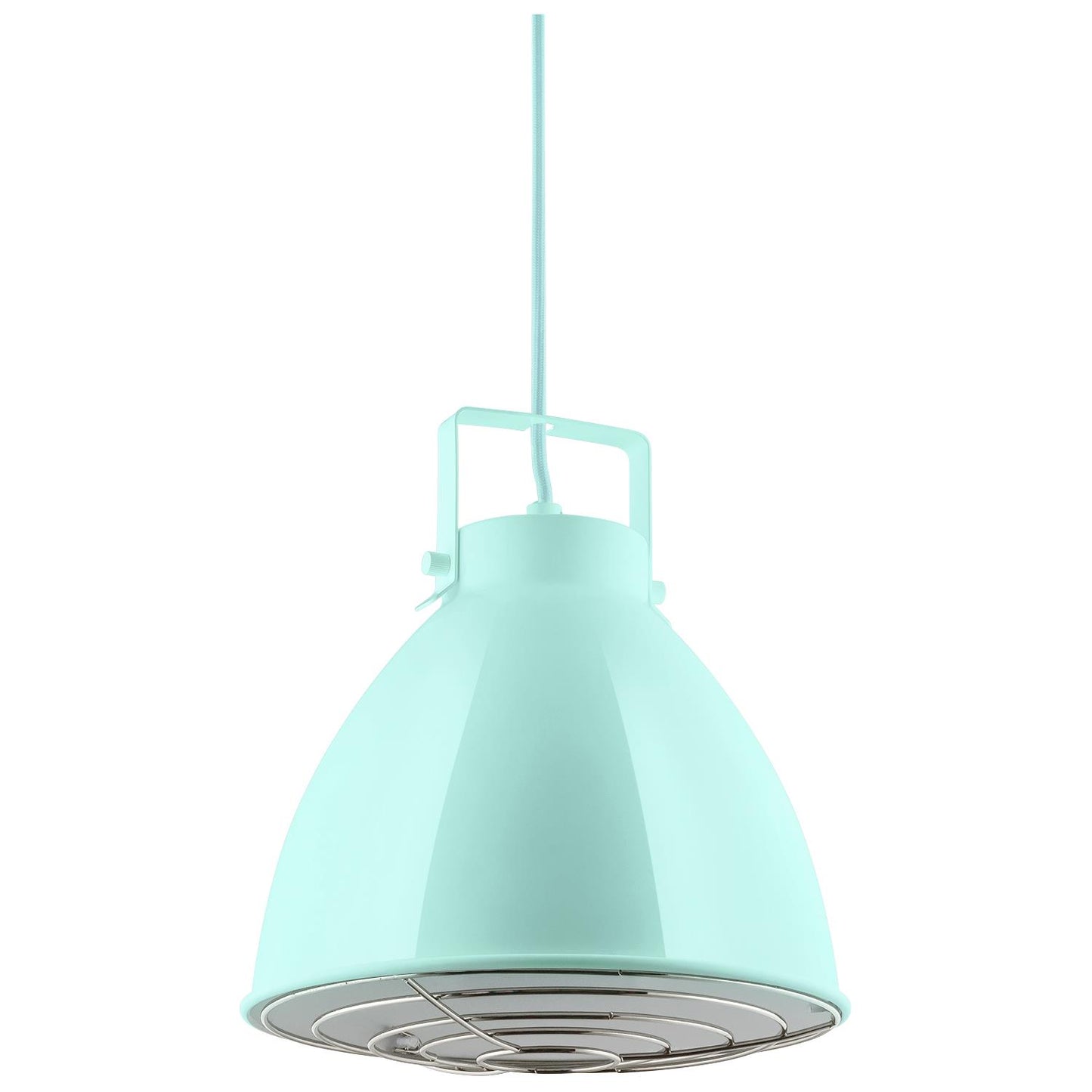 Sunlite 88755 Zed 10 Decorative Pendant Light Fixture, Medium Base (E26), 60-Watt Max Bulb (Not Included), Matching 4-Foot Adjustable Length Cord, Mint Finish with Decorative Chrome Grille