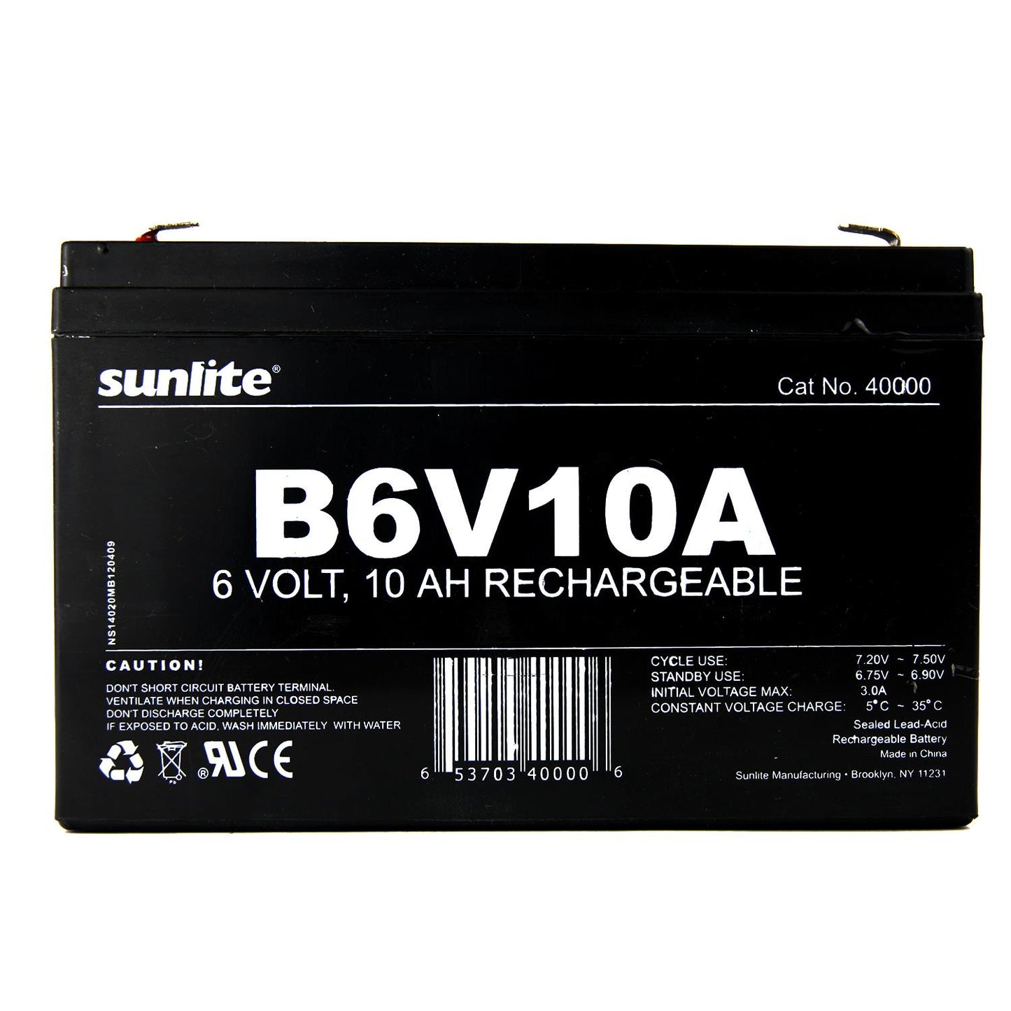 Sunlite 40000 B6V10A Emergency Back-Up Battery
