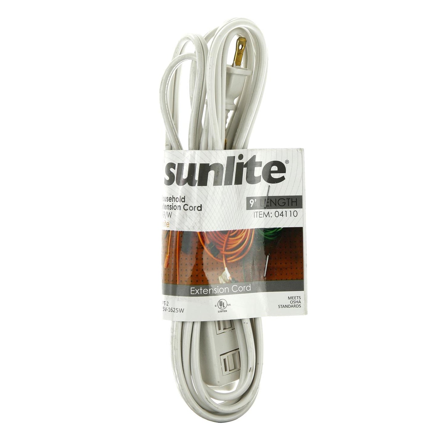 Sunlite 04110 EX9/WH Household 9-Feet Extension Cord White