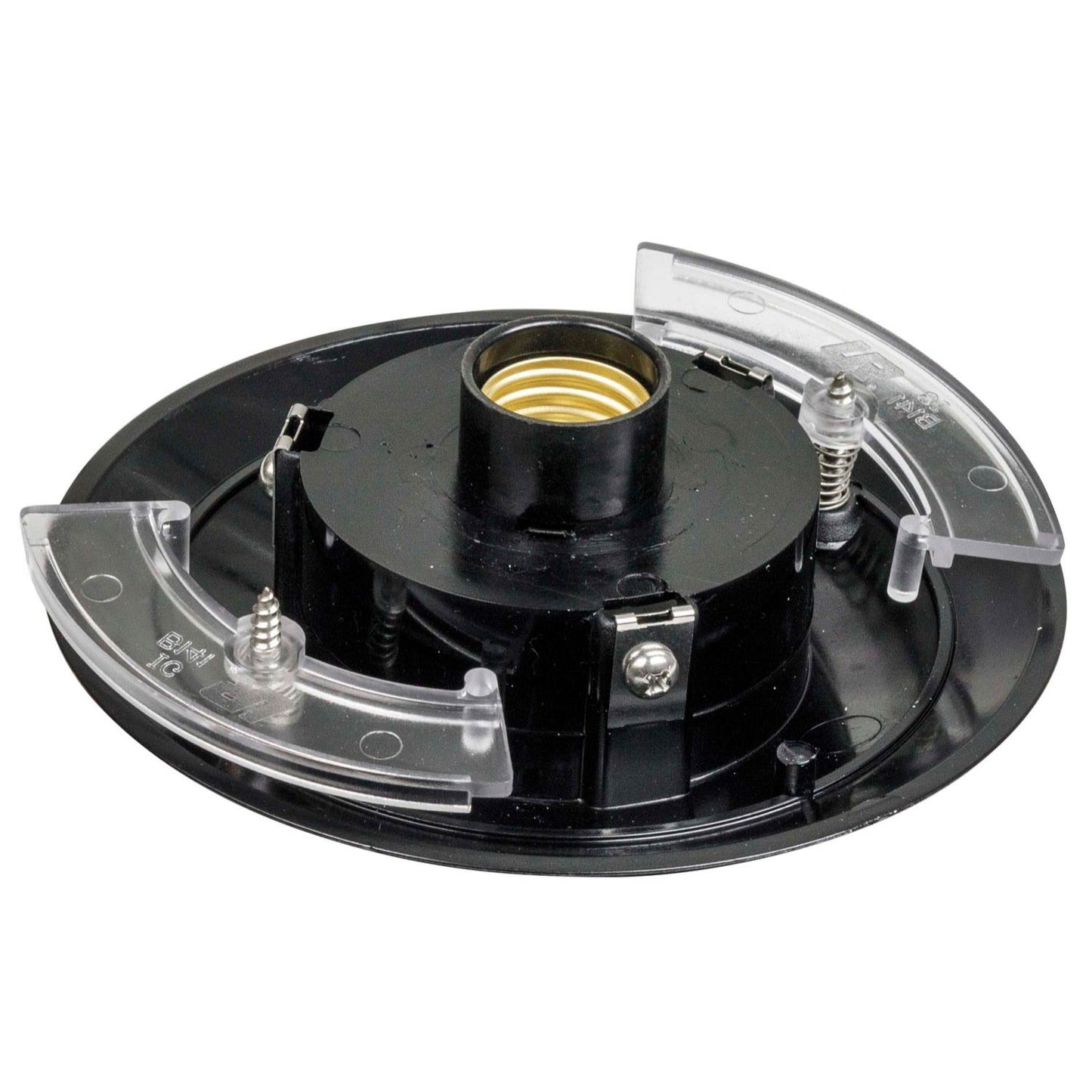 Sunlite 12" Decorative Outdoor Neckless Globe Polycarbonate Post Fixture, Black Finish, White Lens, 3" Post Mount (not included)