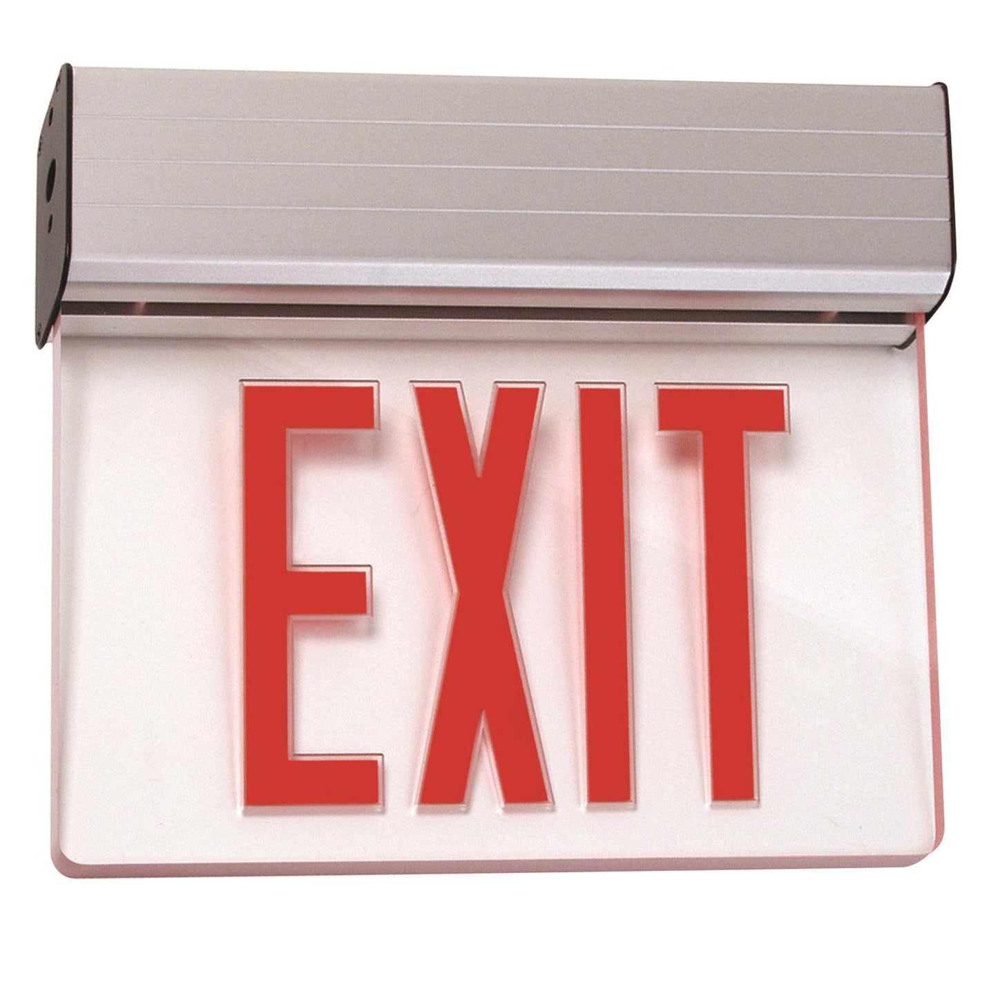 Sunlite Surface Mount Edge-Lit Exit Light, White Housing, Single Faced Clear Plate, NYC Approved, Emergency Backup Battery, Universal Mounting Plate Included