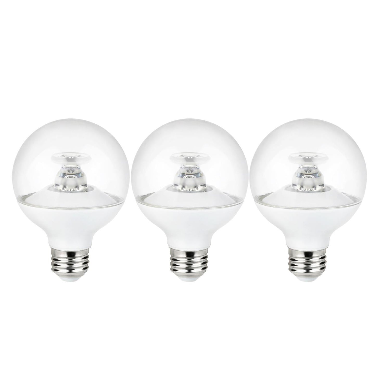 Sunlite 40363-SU LED G25 Globe Light Bulb, 27K - Warm White, 7 Watts (60W Equivalent), Medium (E26) Base, Dimmable, Energy Star Certified, Clear 3 Pack