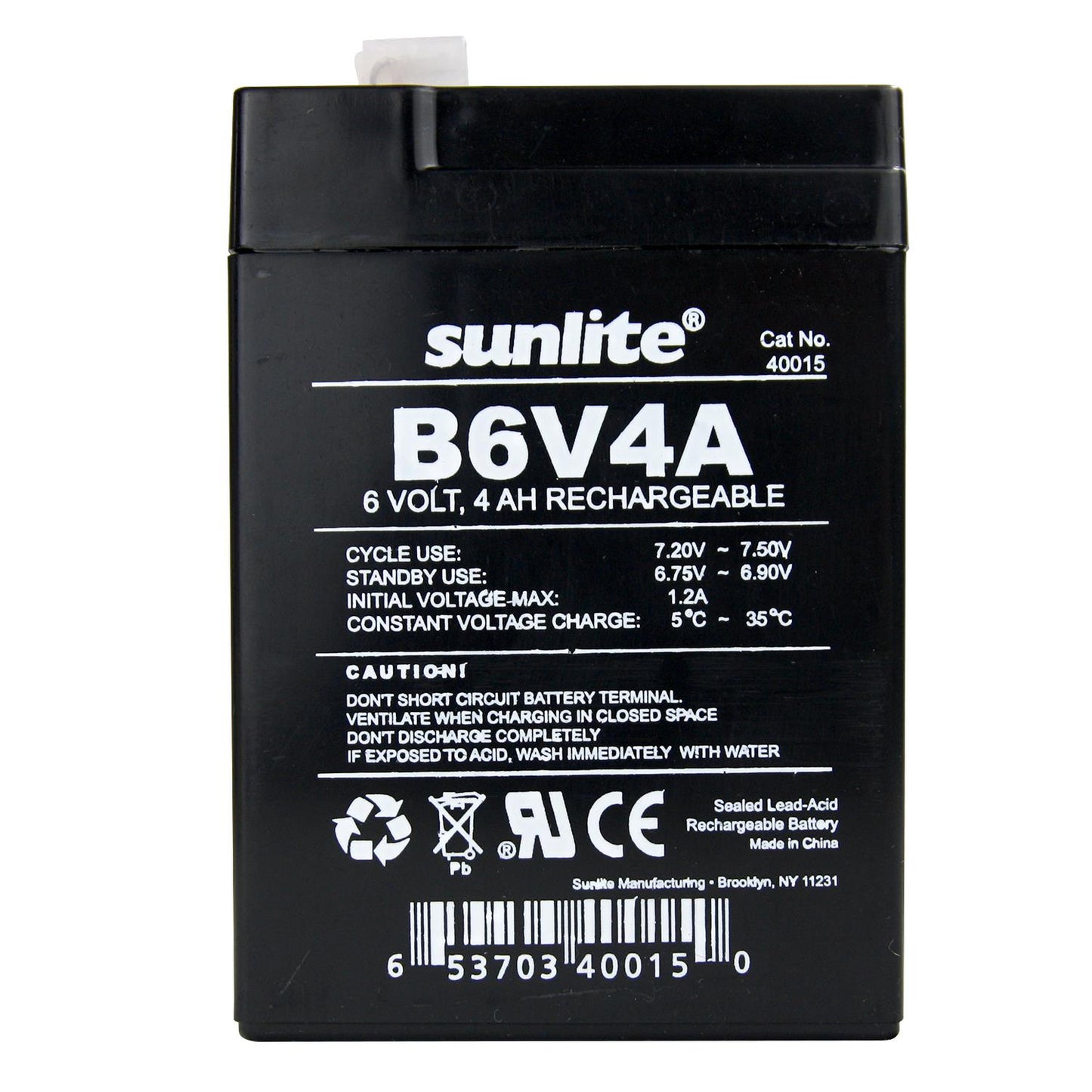 Sunlite 40015 B6V4A Emergency Back-Up Battery