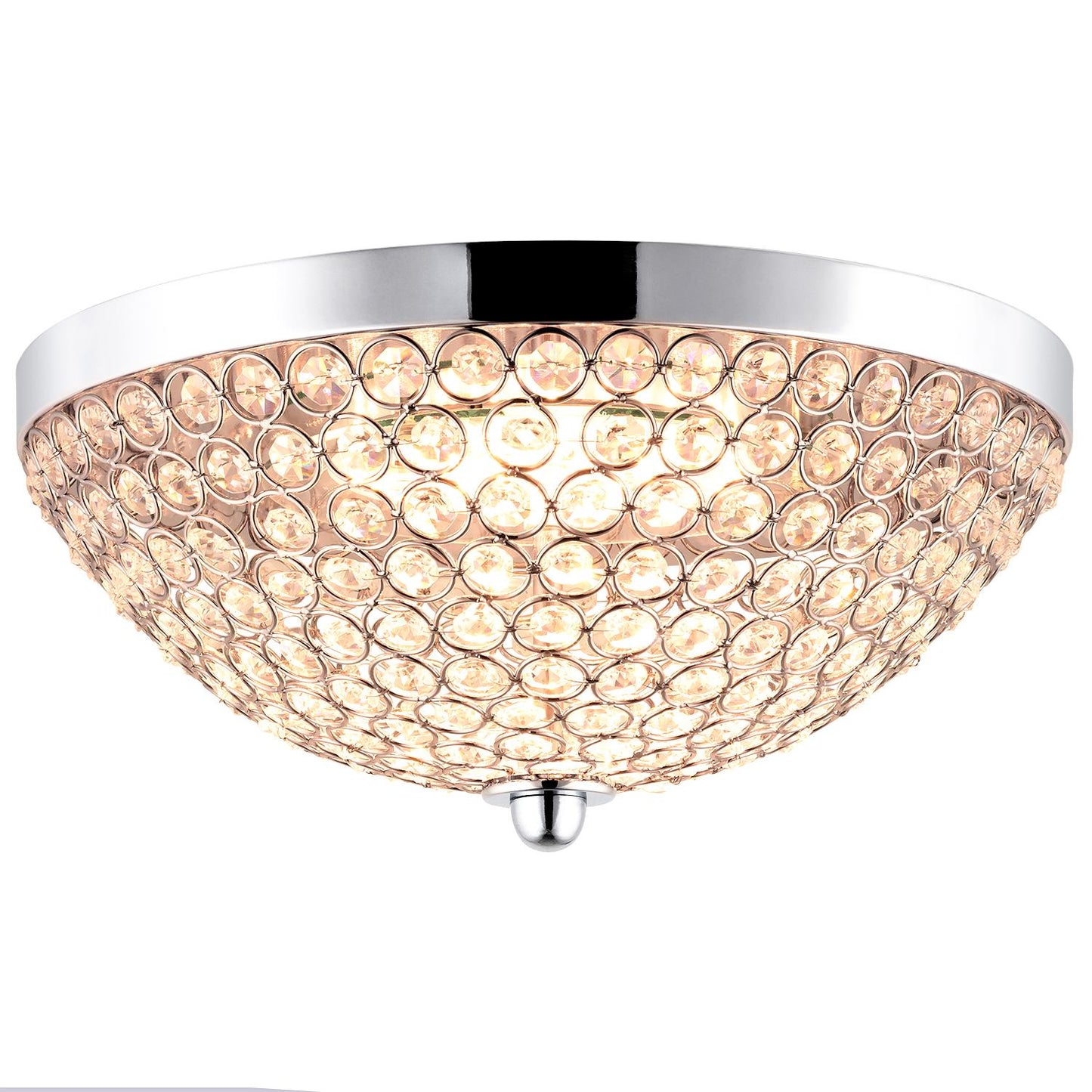 Sunlite LFX/DCH/13/20W/D/30K LED 20 Watt Decorative Crystal Cieling Mount Light, 3000K Warm White