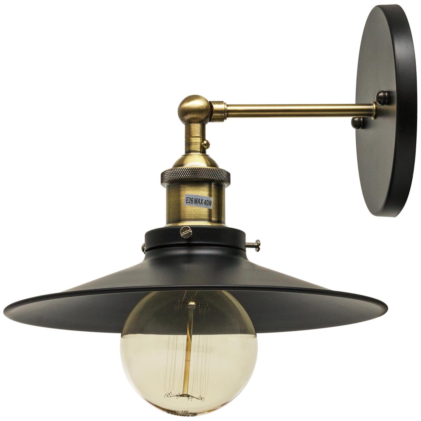Sunlite 07036 Canopy Classic Collection Wall Sconce Vintage Antique Style Fixture, Antique Brass Finish