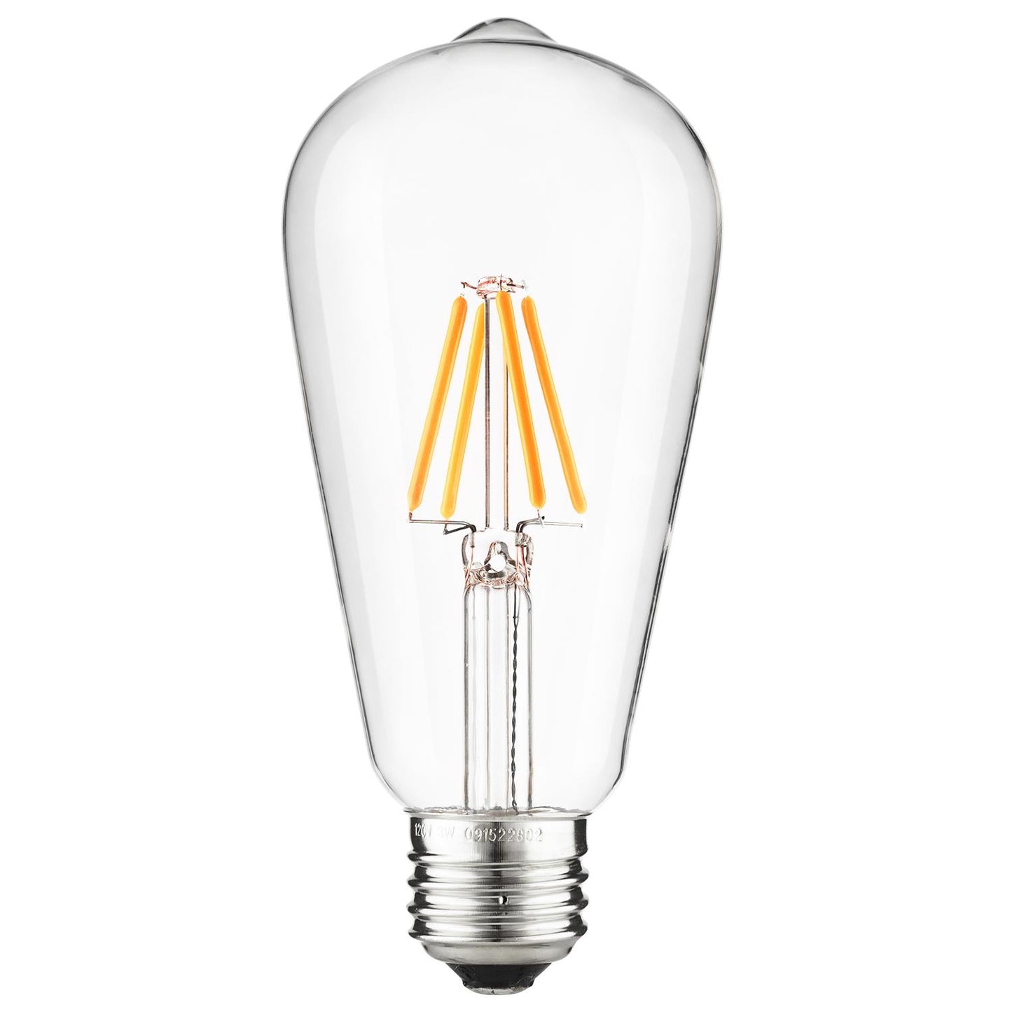Sunlite 80753-SU LED ST19 Filament Style Edison Light Bulb 4.5 Watts (40W Equivalent), 400 Lumens, Medium Base (E26), Dimmable, UL Listed, 27K Warm White, 1 Pack