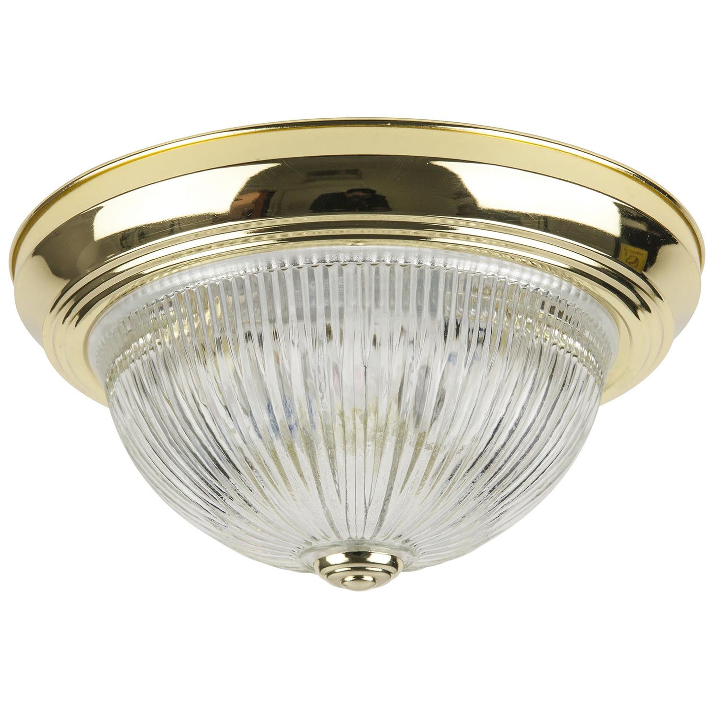 Sunlite 04572 11 Inch Decorative Dome Ceiling Fixture Polished Brass Finish Clear Glass