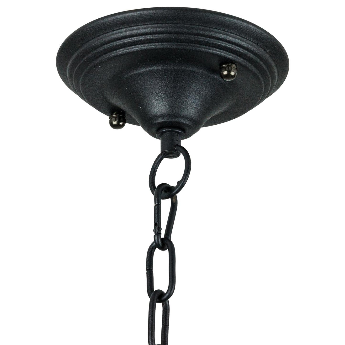Sunlite Oval Viking Collection Pendant Vintage Antique Style Fixture, Matte Black Finish