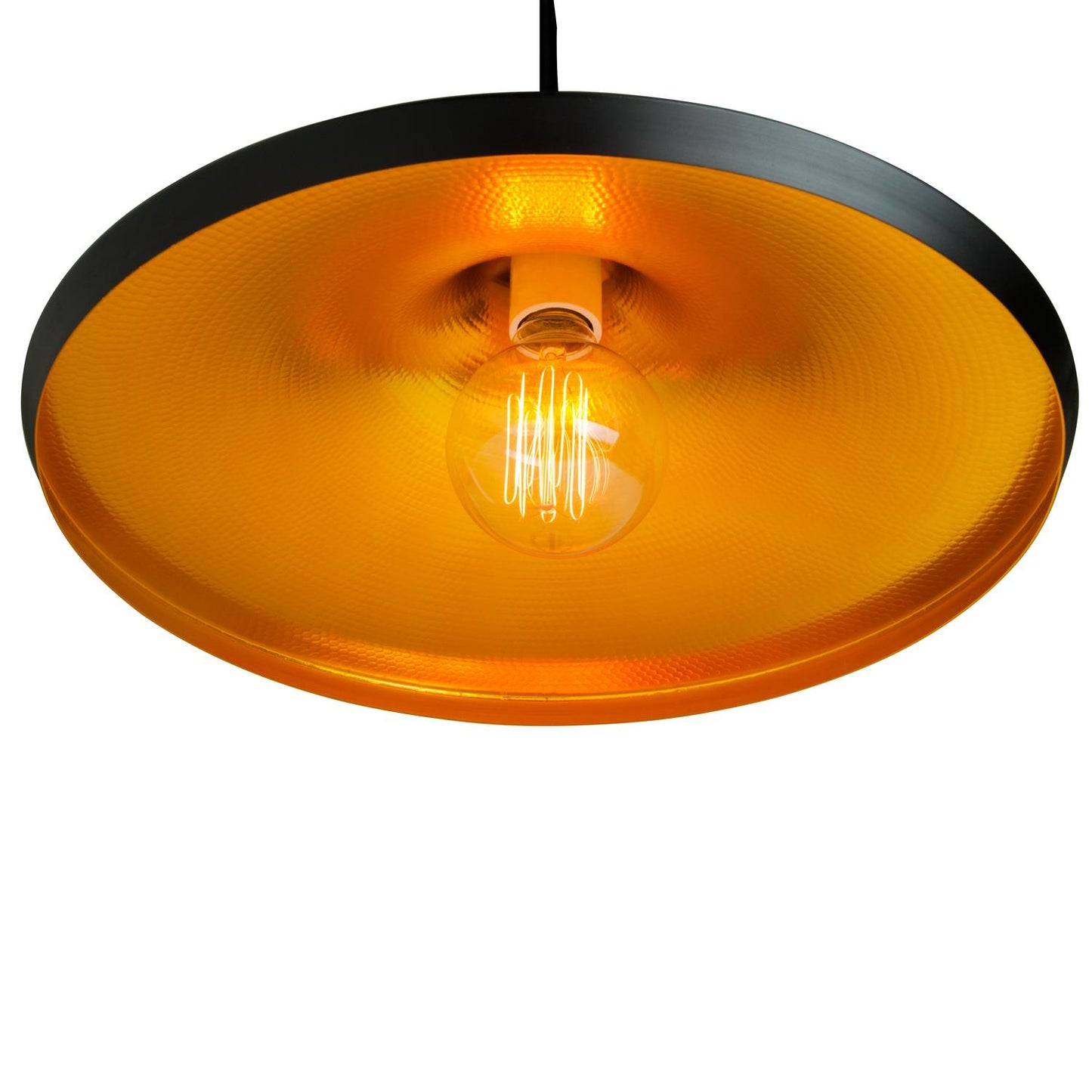 Sunlite 14" Cone Pendant Vintage Antique Style Fixture, Matte Black Finish