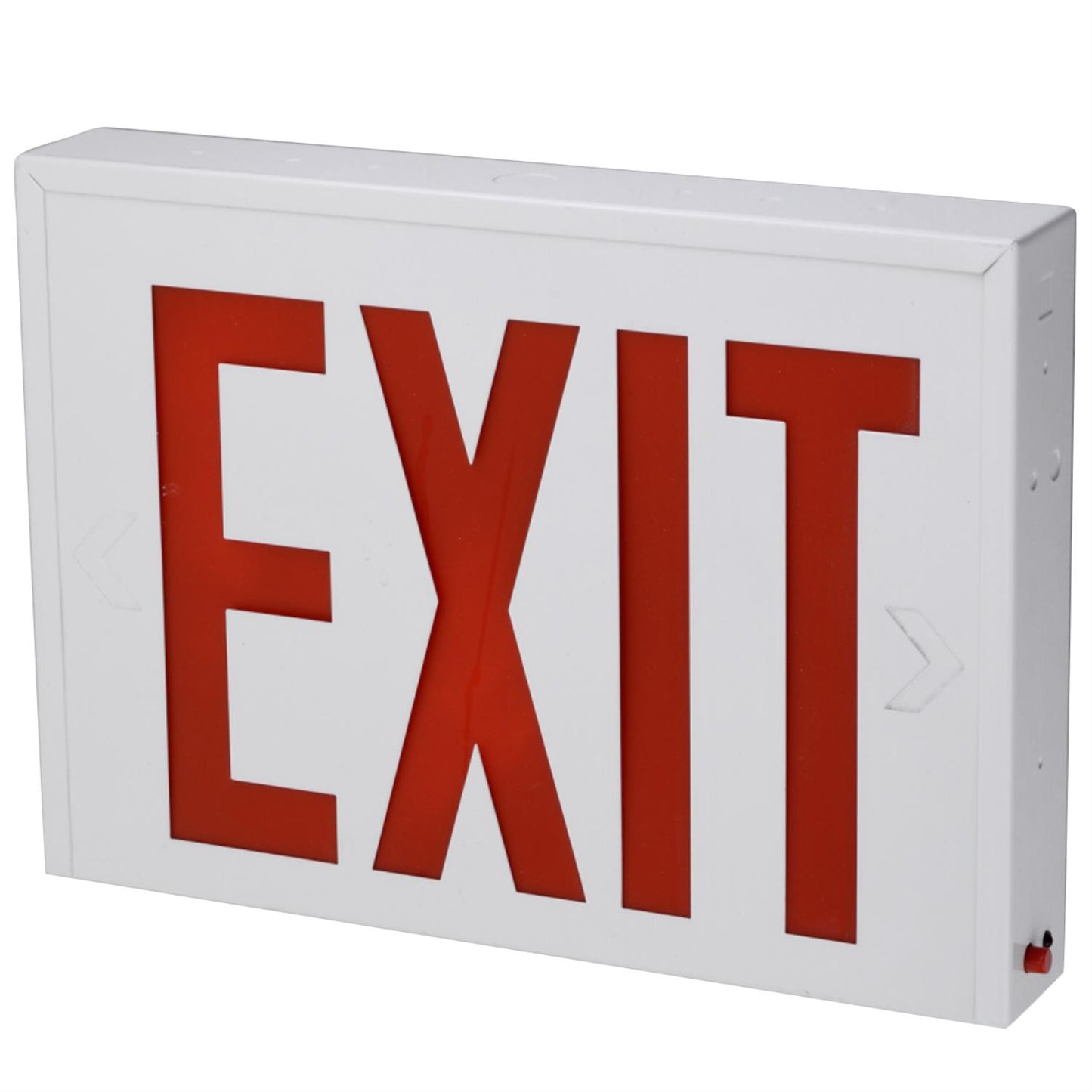 Sunlite 05276 LED Steel Exit Sign, White Housing with Bright Red Lettering, 90-Minute Battery Power Back-Up, Dual VOLTAGE 120-277V, Ceiling or Wall Mount, Long Lasting, Fire Safety, NYC Compliant