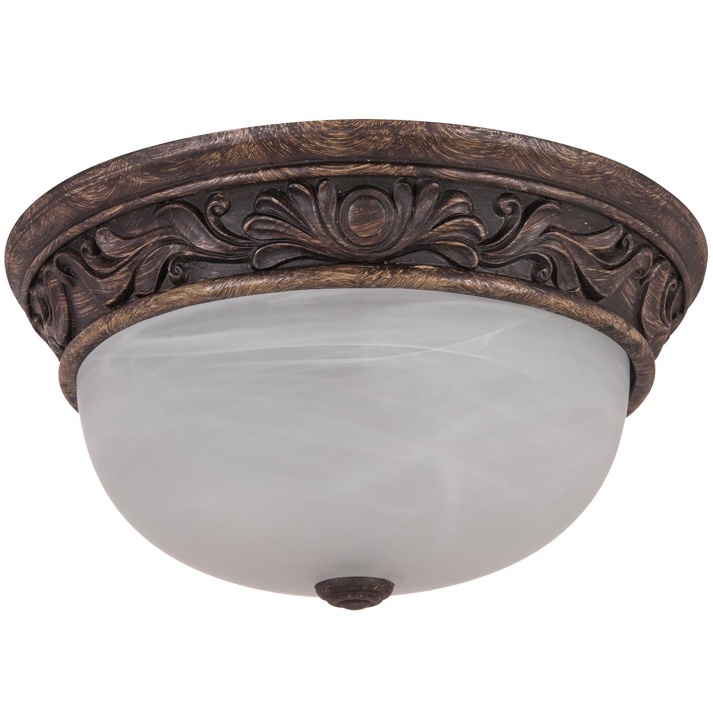 Sunlite 46060 13 Inch Decorative Dome Ceiling Fixture Antique Bronze Finish Alabaster Glass