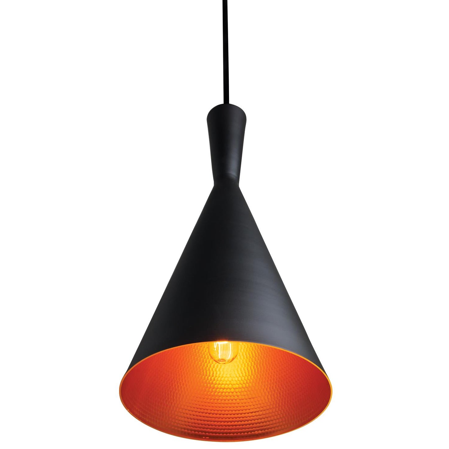 Sunlite 07028 7 Inch Cone Pendant Vintage Antique Style Fixture Matte Black Finish