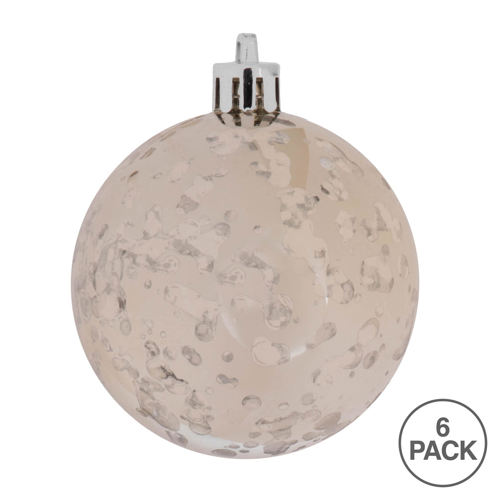 Vickerman 4" Champagne Shiny Mercury Ball Ornament 6 per Bag