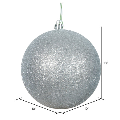 Vickerman 10" Silver Glitter Ball Ornament