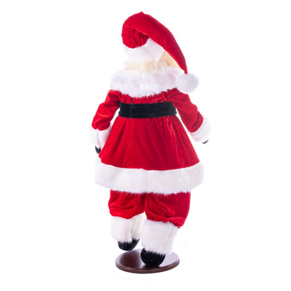 Vickerman 28" Red Traditional Velvet Dark Complexion Santa Doll with Stand. This Santa has glasses stand is removeable.