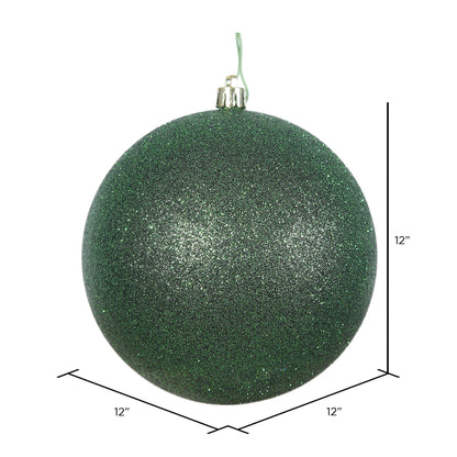 Vickerman 12" Emerald Glitter Ball Ornament