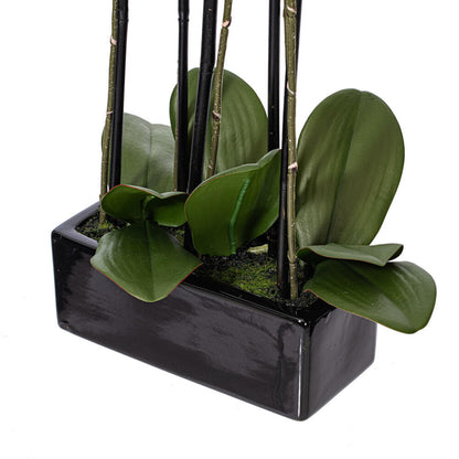 Vickerman 21" Artificial White Potted Orchid.