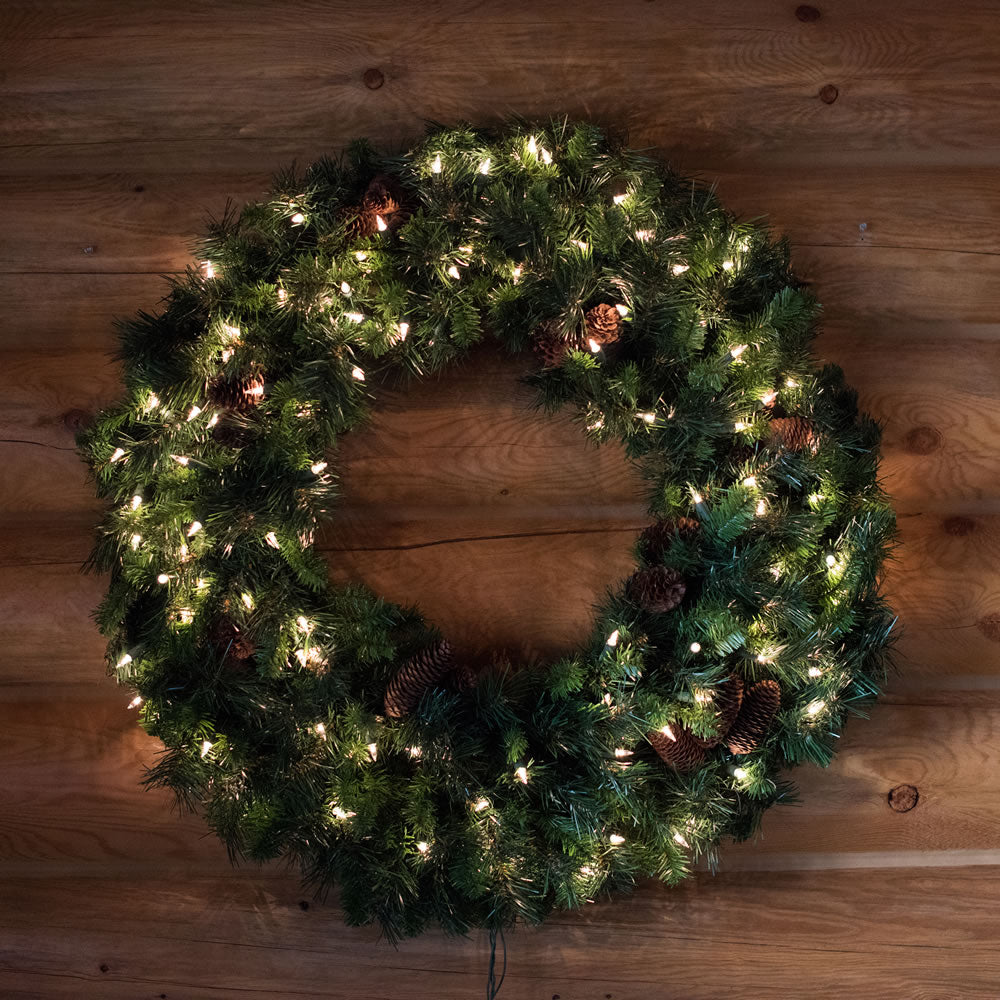 Vickerman 30" Mixed Country Pine Artificial Christmas Wreath Clear Dura-lit Incandescent Lights