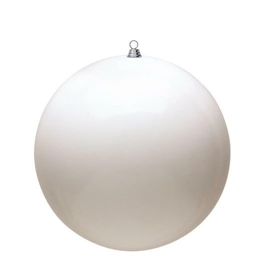 Vickerman 24" Giant White Shiny Ball Christmas Ornament.UV resistant and Approved for both Indoor and Outdoor Use.