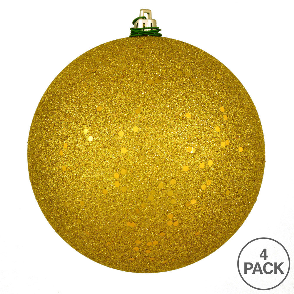 Vickerman 4.75" Medallion Sequin Ball Ornament 4 per Bag