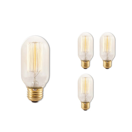 BULBRITE INCANDESCENT T14 MEDIUM SCREW (E26) 40W DIMMABLE NOSTALGIC LIGHT BULB 2200K/AMBER 4PK (134015)