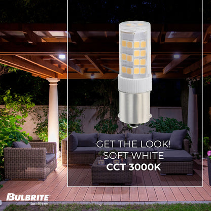 BULBRITE LED T4 SINGLE-CONTACT BAYONET (BA15s) 4.5W DIMMABLE LIGHT BULB 3000K/SOFT WHITE 35W INCANDESCENT EQUIVALENT 2PK (770617)