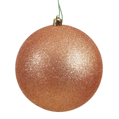 Vickerman 12" Rose Gold Glitter Ball Ornament