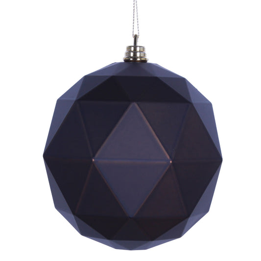 Vickerman 4.75" Chocolate Geometric Ball Ornament Featuring a Matte Finish. Comes 4 per bag