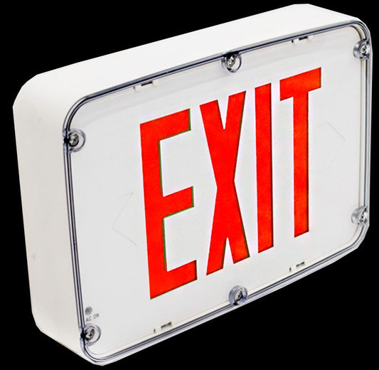 Westgate Nema 4X Rated LED Exit Sign, Double Face, Red White, LED Exit & Emergency Lighting, 3.2W