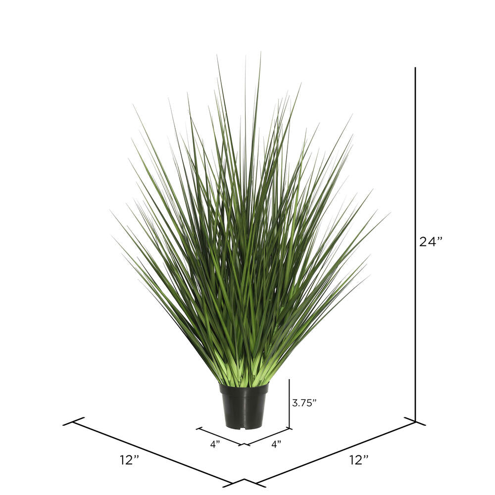 Vickerman 24" Artificial Potted Extra Full Green Grass.