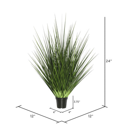 Vickerman 24" Artificial Potted Extra Full Green Grass.