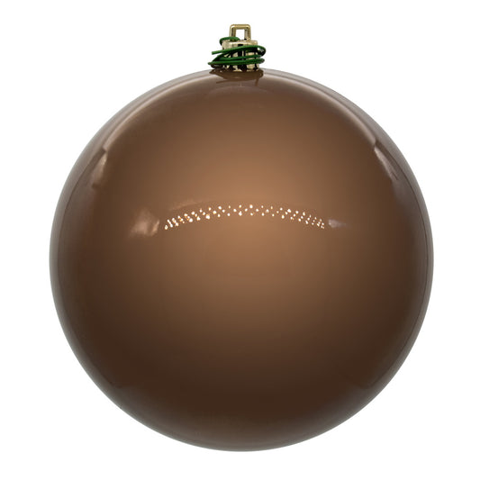 Vickerman 10" Mocha Pearl UV Drilled Ball Ornament 1 per bag.