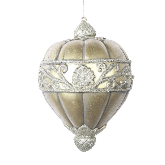 Vickerman 11" Gold Antique Scroll Drop Christmas Ornament