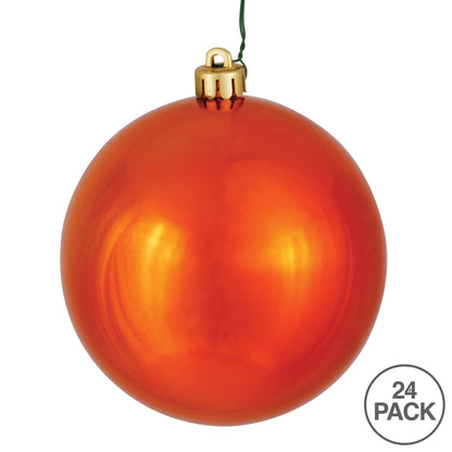 Vickerman 2.4" Burnished Orange Shiny Ball Ornament 24 per Bag