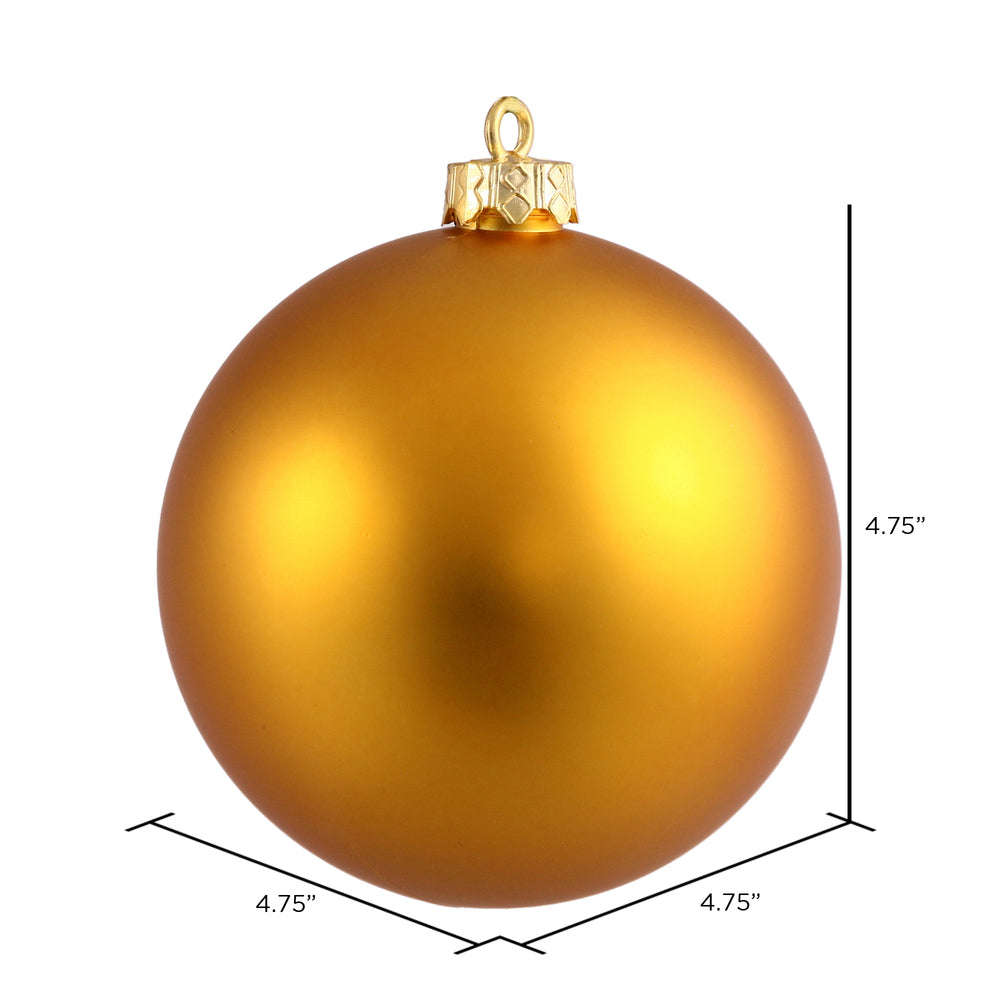 Vickerman 4.75" Antique Gold Matte Ball Ornament 4 per Bag