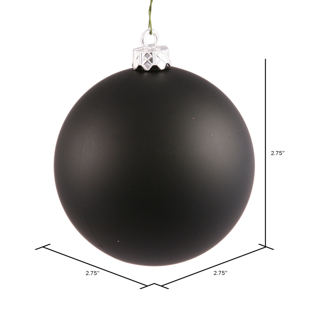 Vickerman 2.75" Black Matte Ball Ornament 12 per Bag