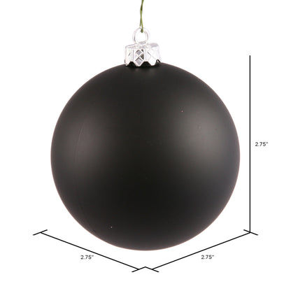 Vickerman 2.75" Black Matte Ball Ornament 12 per Bag
